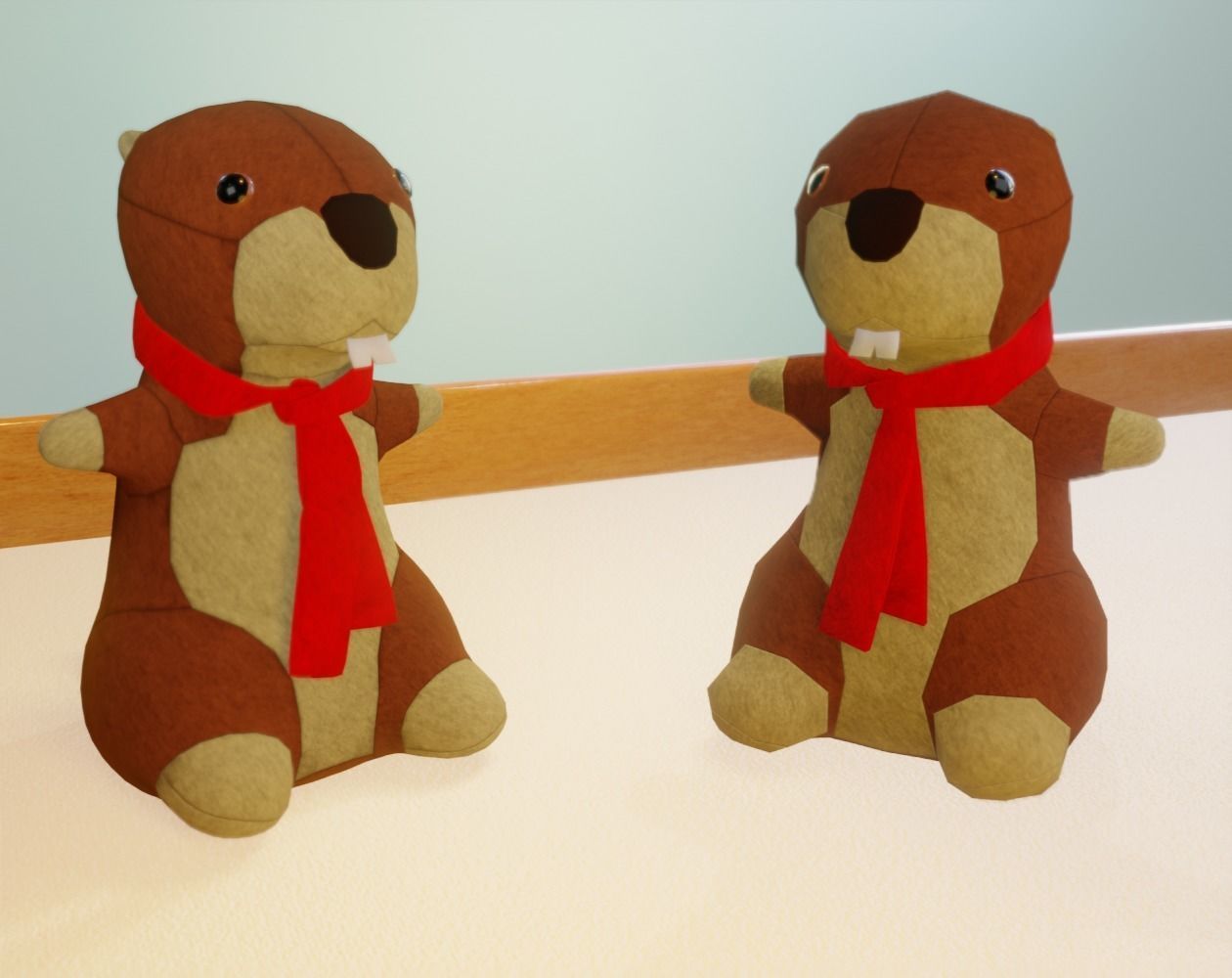 Marmut teddy bear Low-poly 3D model_5