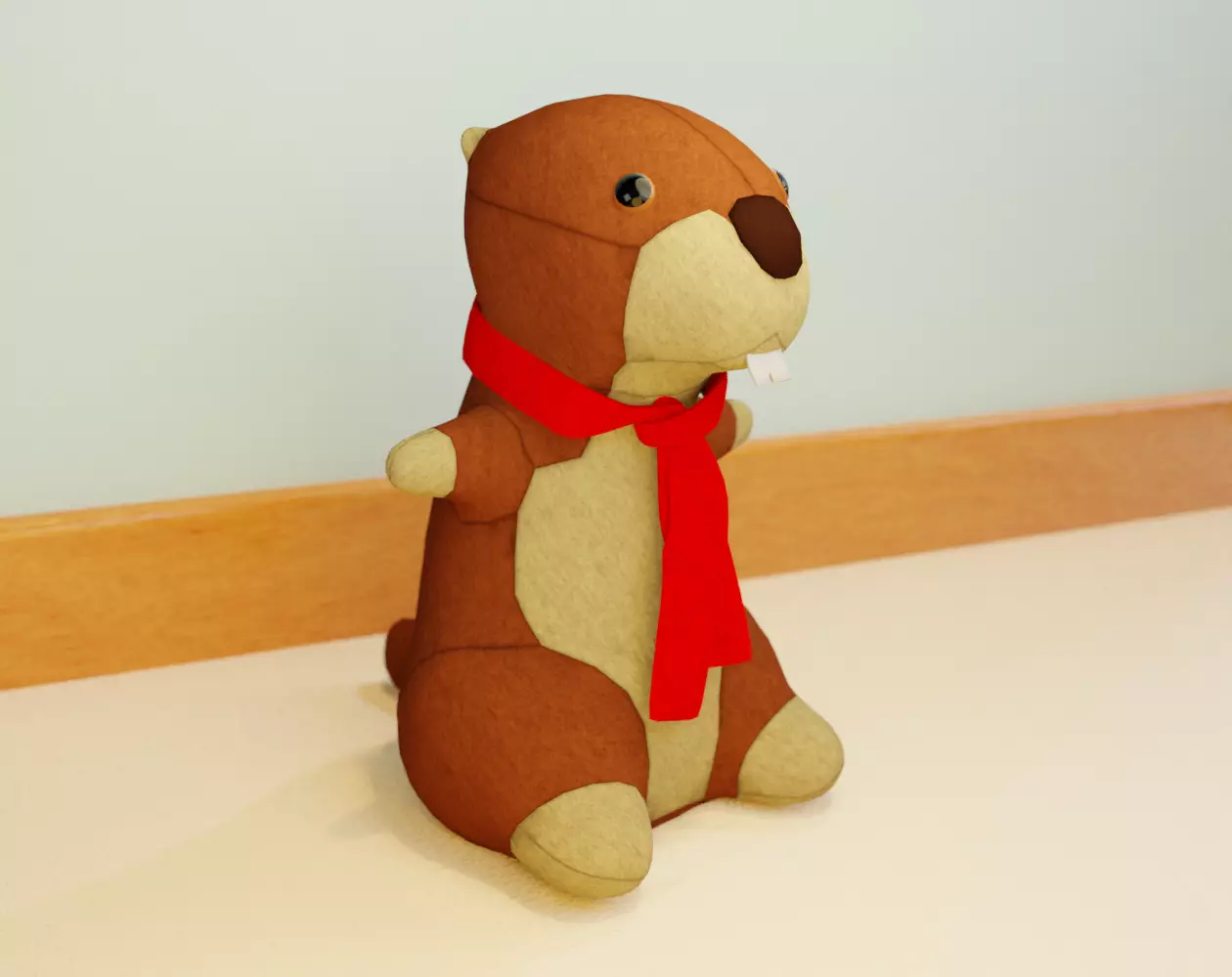 Marmut teddy bear Low-poly 3D model_0