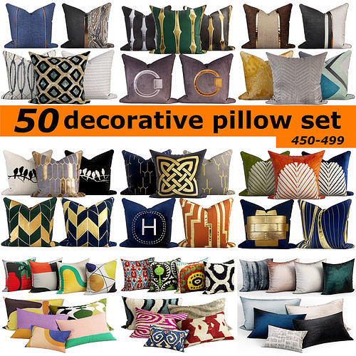 50 Decorative set pillow 450-499 3D model