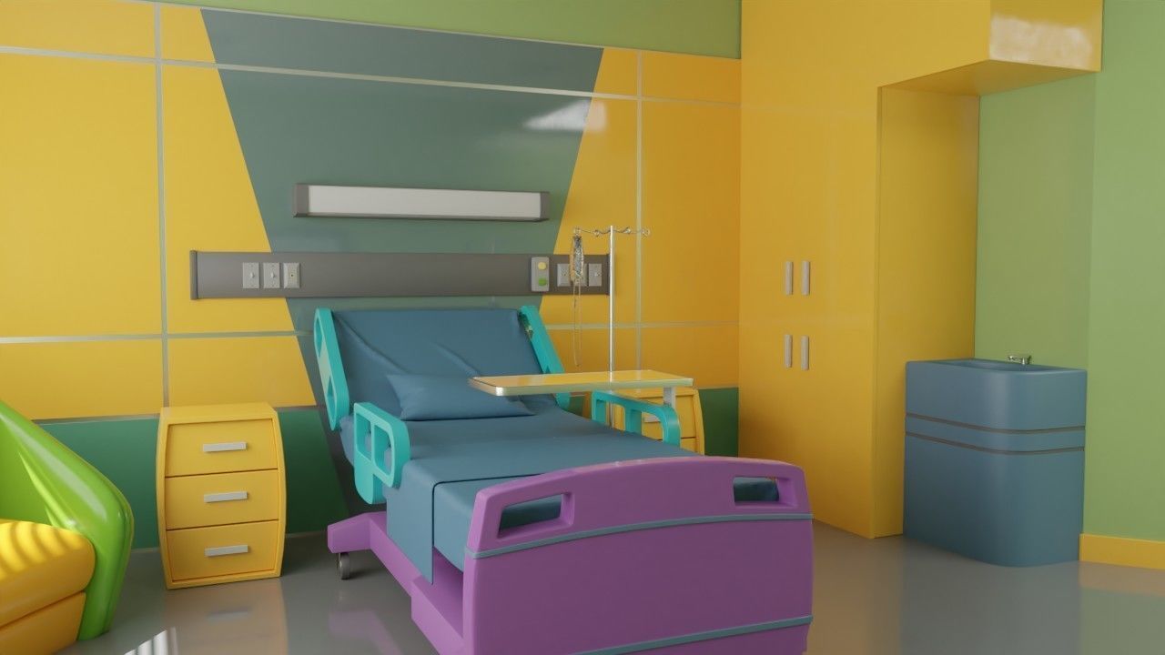  Cartoon Hospital Room 3D model_3