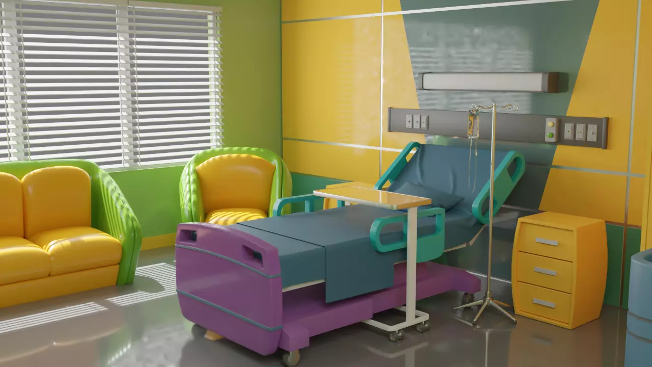  Cartoon Hospital Room 3D model_0