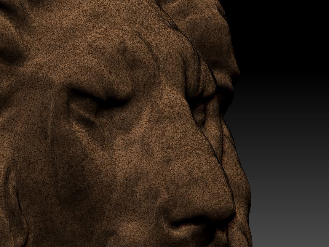 Lion Head Pendant 3d print model and gameready model Low-poly 3D model_15