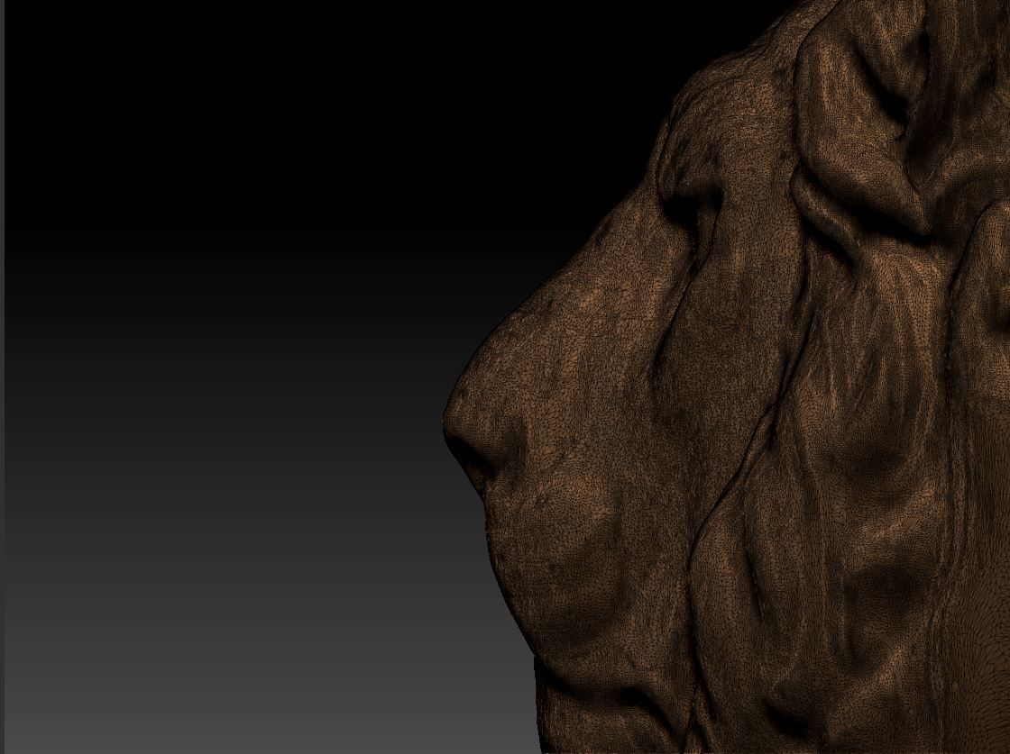 Lion Head Pendant 3d print model and gameready model Low-poly 3D model_16