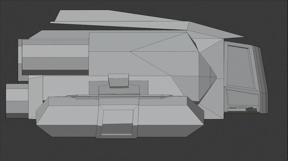 Space Ship Cartoon Style Low-poly 3D model_13