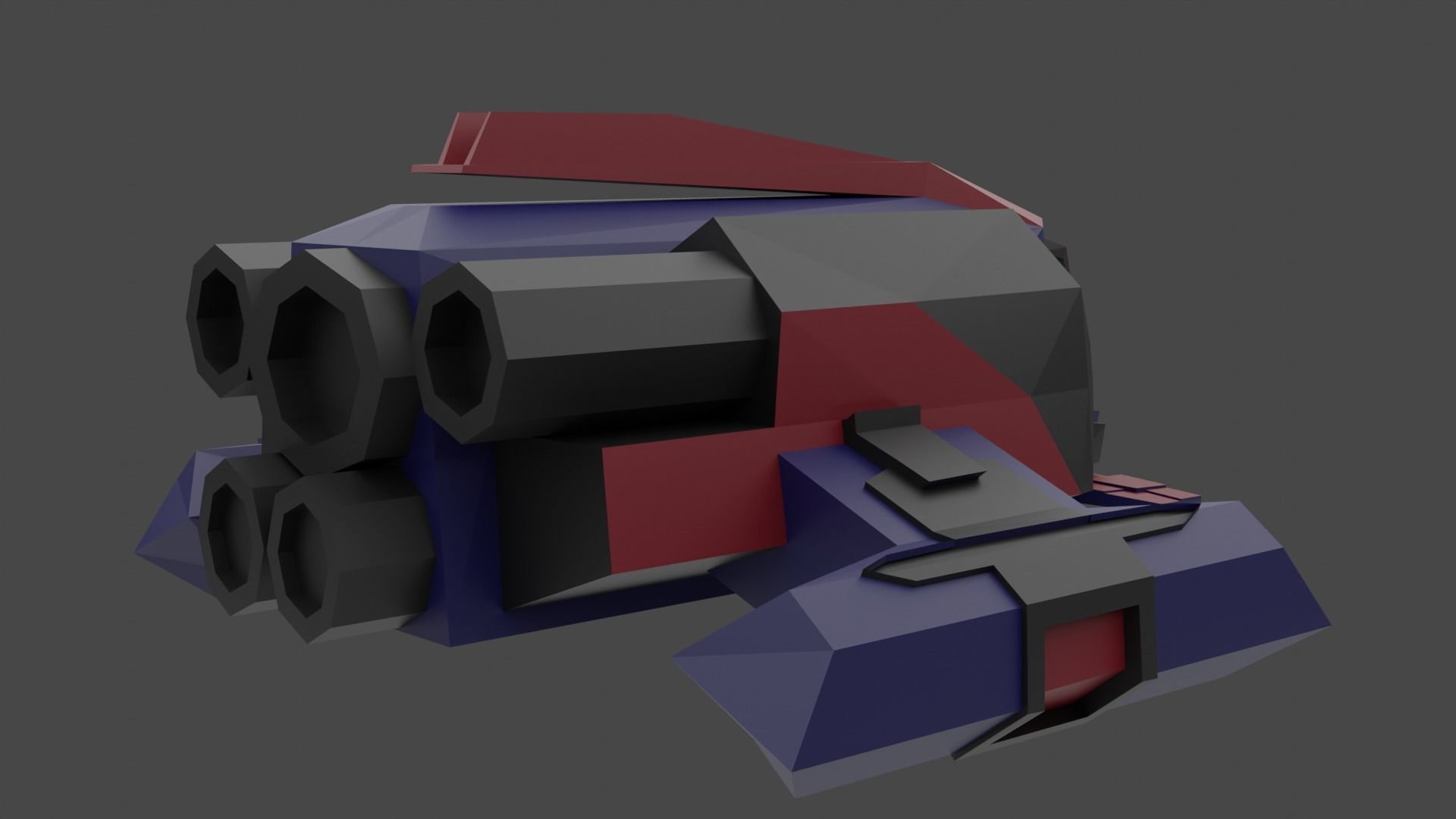 Space Ship Cartoon Style Low-poly 3D model_14