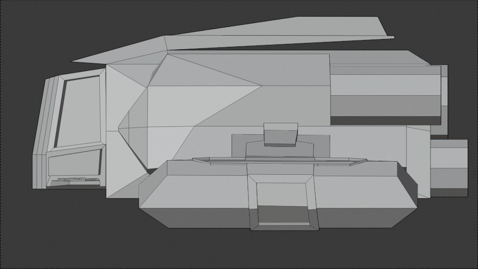 Space Ship Cartoon Style Low-poly 3D model_11