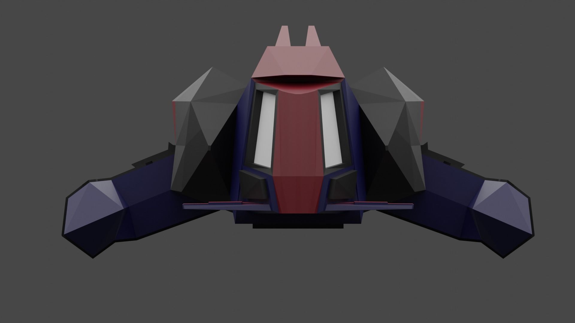 Space Ship Cartoon Style Low-poly 3D model_2