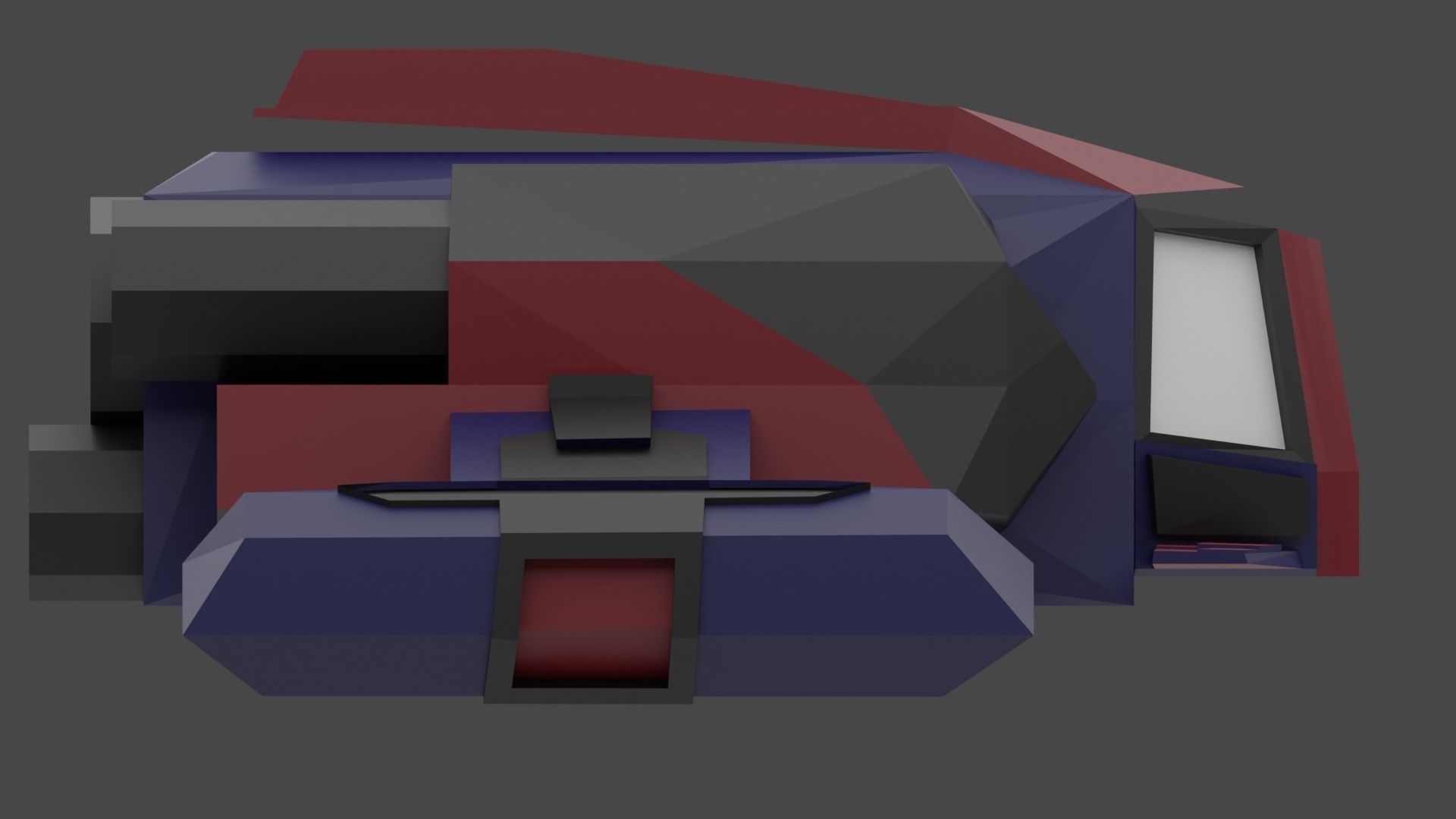 Space Ship Cartoon Style Low-poly 3D model_12