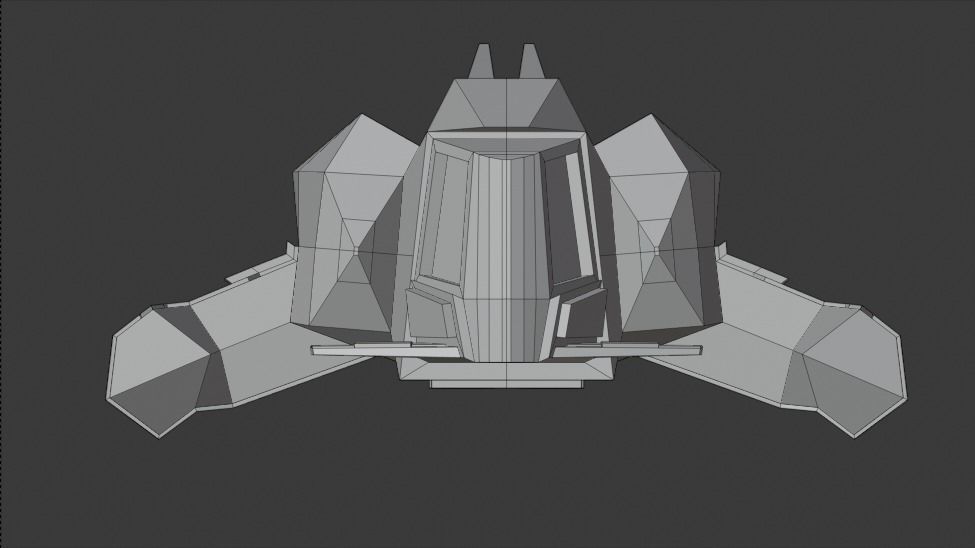 Space Ship Cartoon Style Low-poly 3D model_3