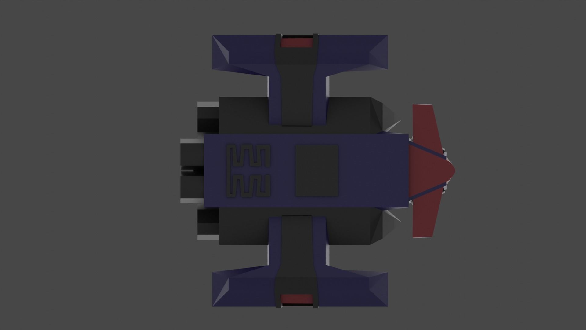 Space Ship Cartoon Style Low-poly 3D model_6