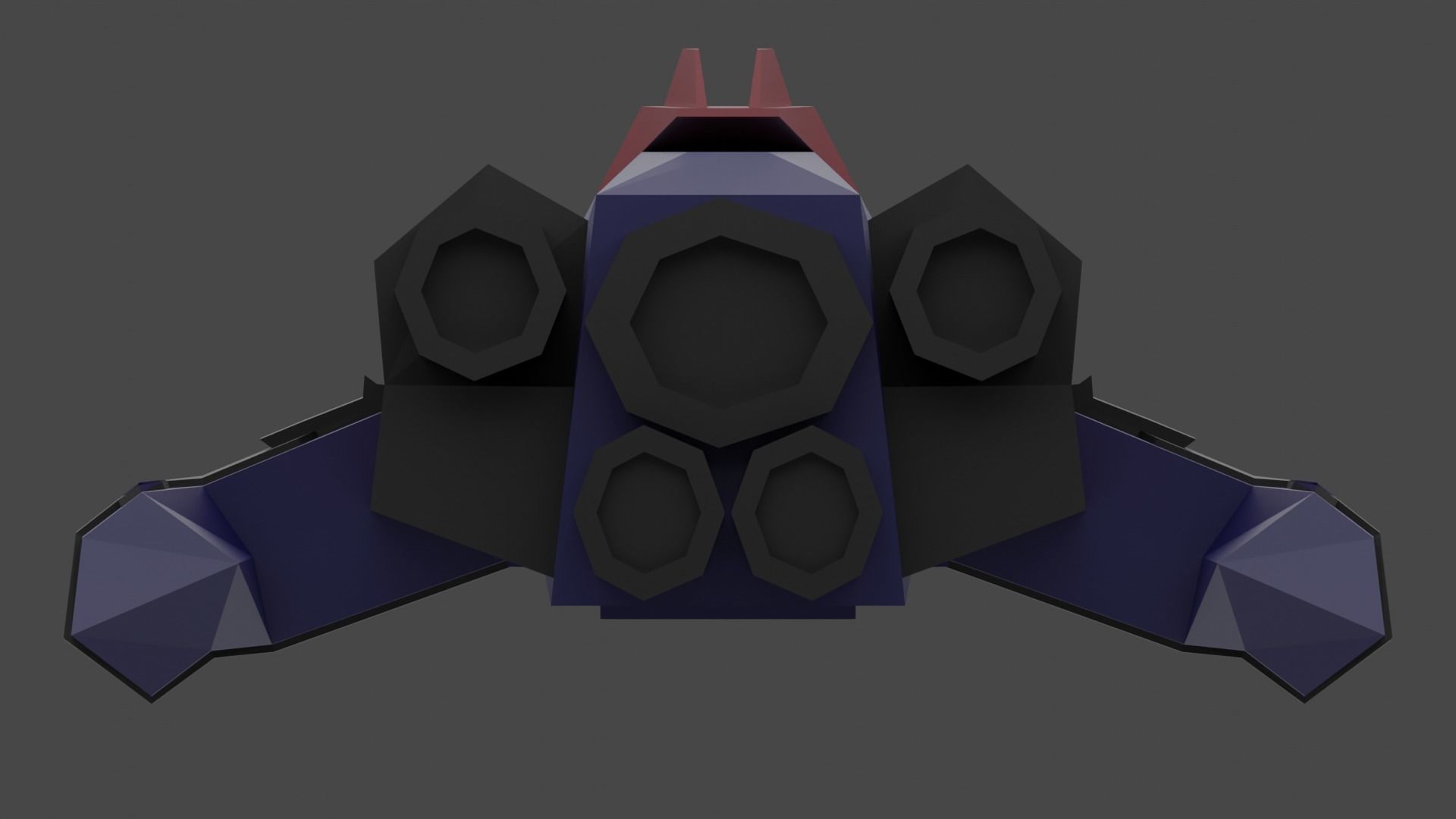 Space Ship Cartoon Style Low-poly 3D model_8