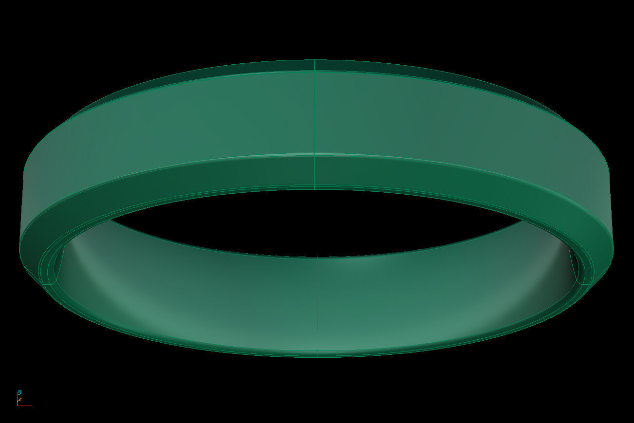 Chamfer Wedding Band 4 mm wide 3D print model_12