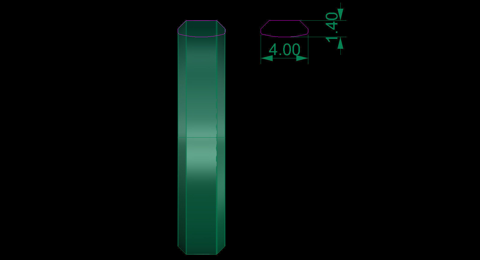 Chamfer Wedding Band 4 mm wide 3D print model_15