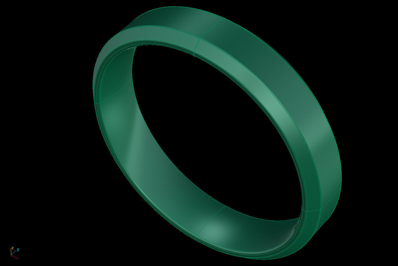 Chamfer Wedding Band 4 mm wide 3D print model_14