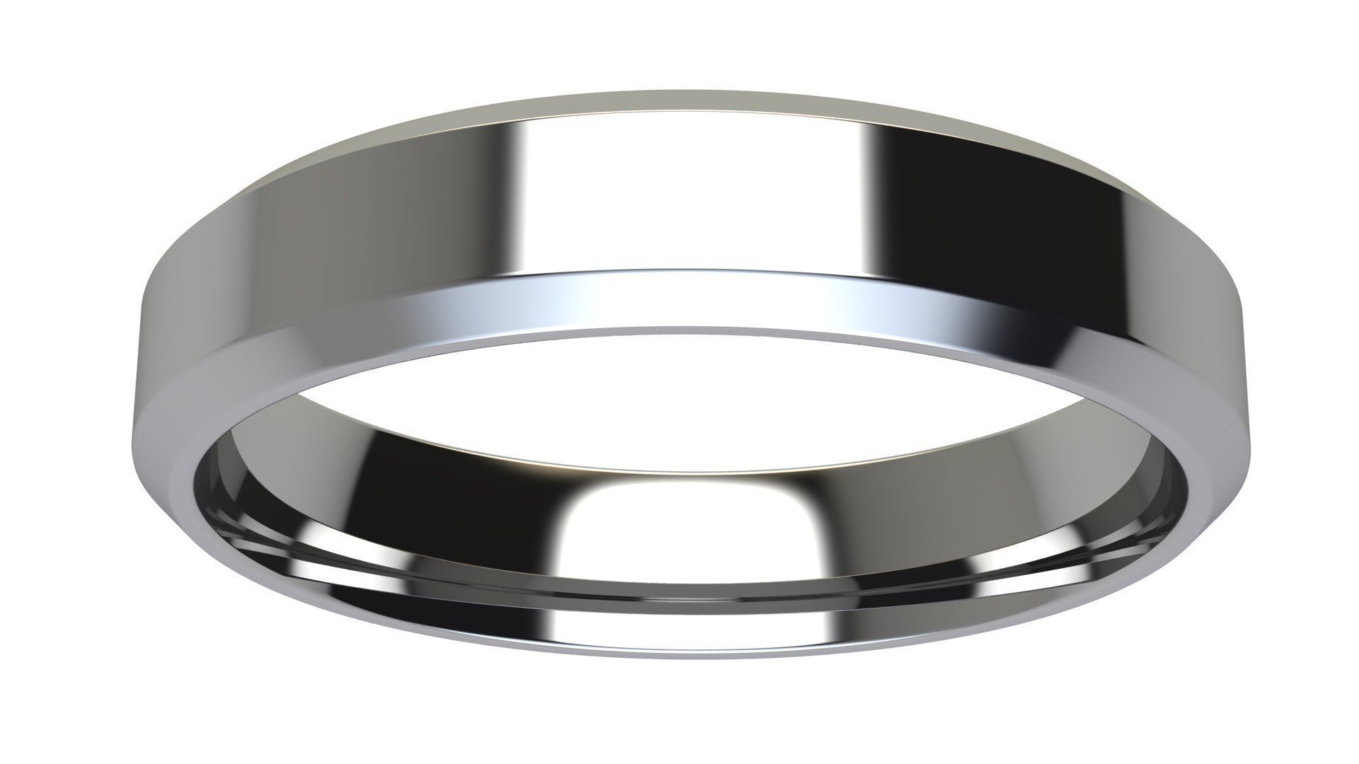 Chamfer Wedding Band 4 mm wide 3D print model_6