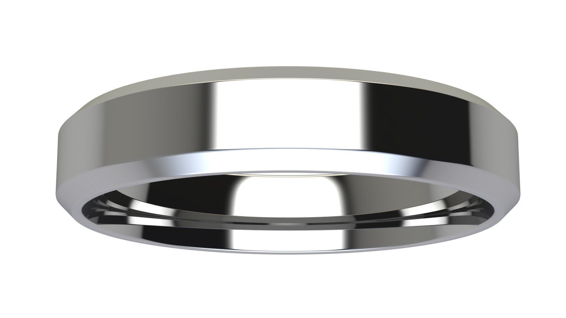 Chamfer Wedding Band 4 mm wide 3D print model_7