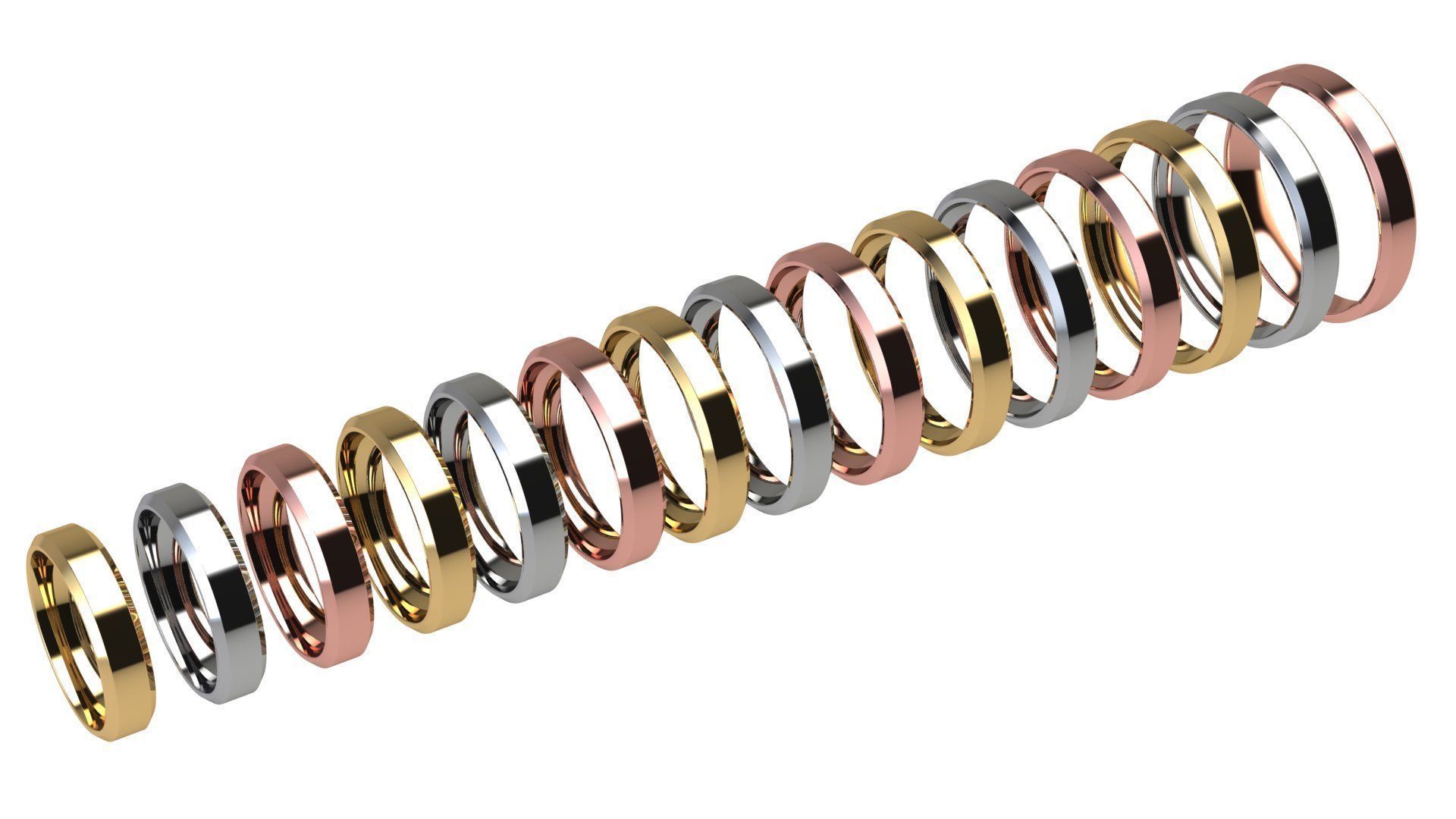 Chamfer Wedding Band 4 mm wide 3D print model_1