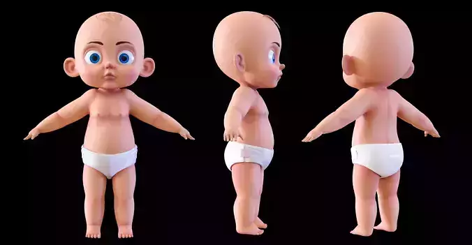 Cartoon Baby character 3D model
