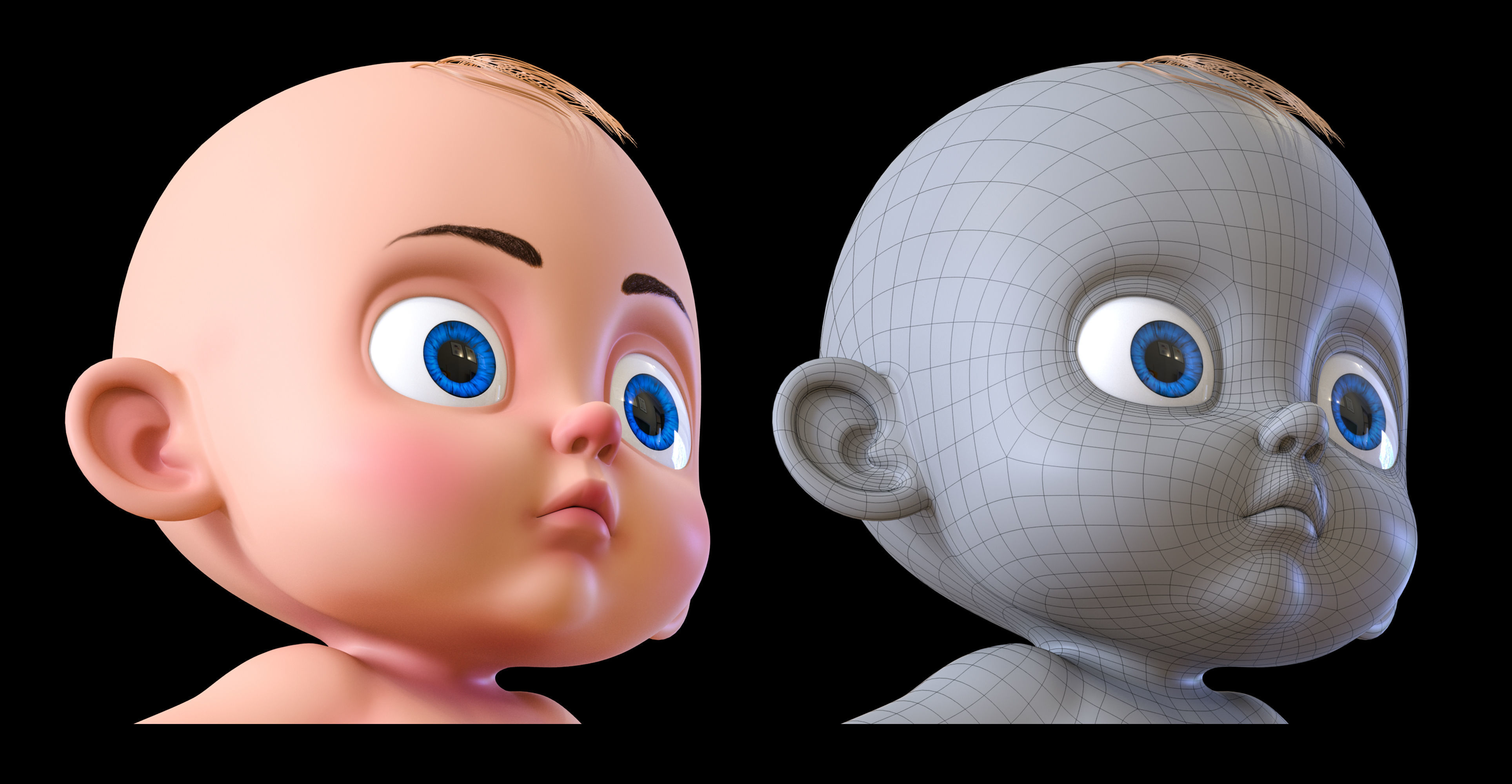 Cartoon Baby character 3D model_3