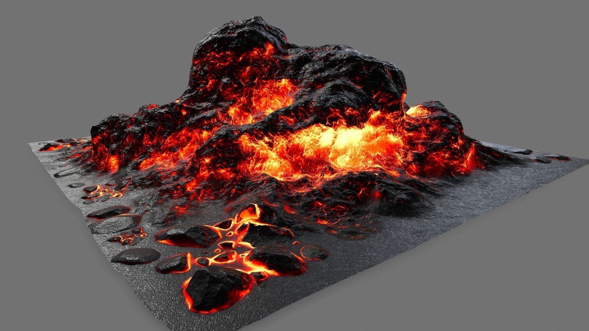 lava rock Low-poly 3D model_17