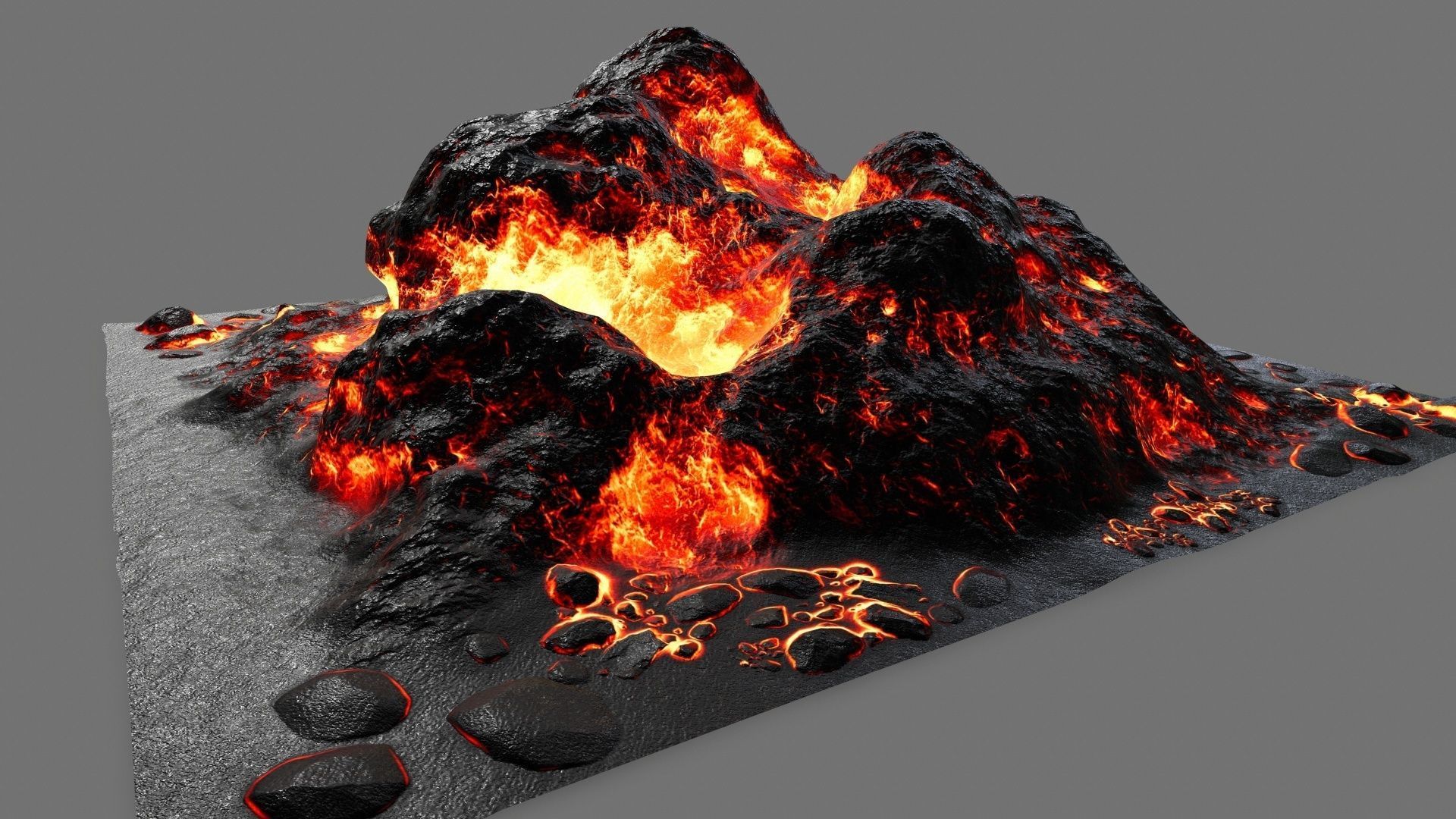 lava rock Low-poly 3D model_21