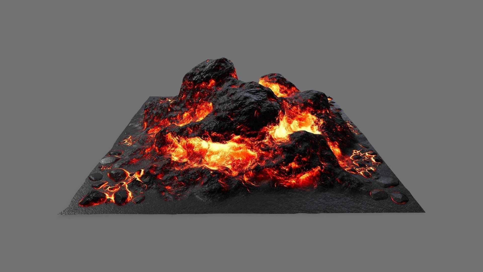 lava rock Low-poly 3D model_9