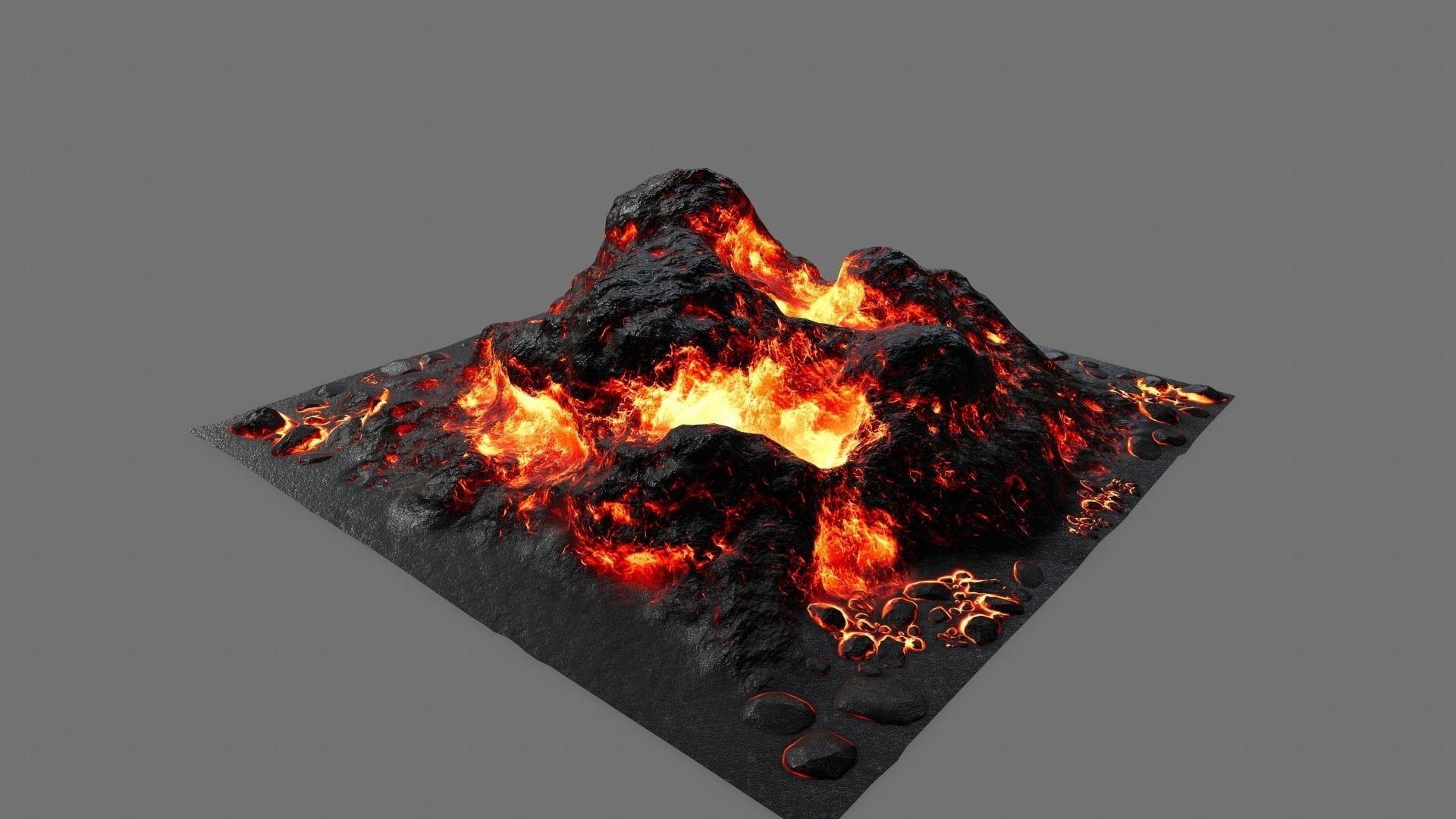 lava rock Low-poly 3D model_8