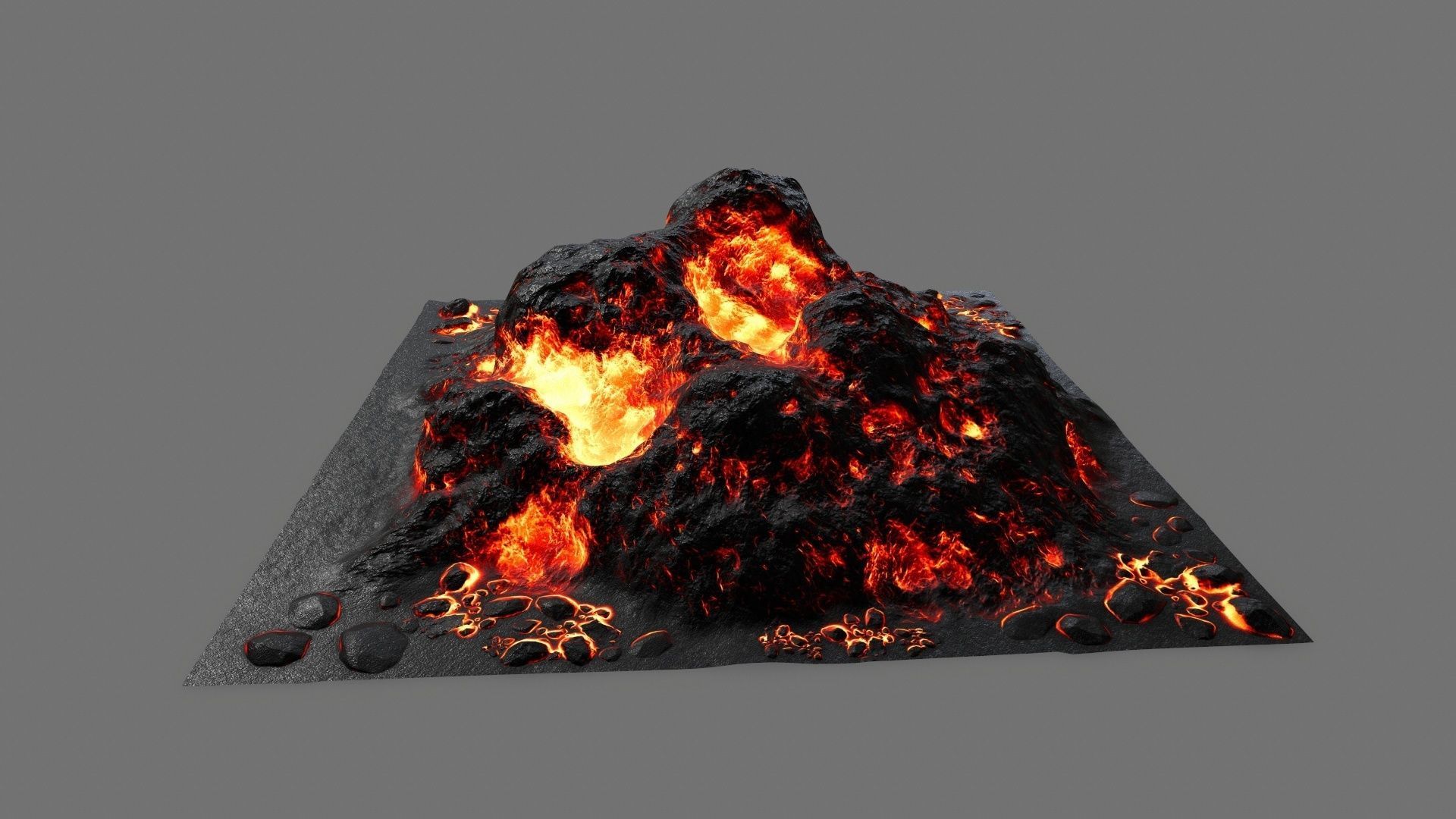 lava rock Low-poly 3D model_7