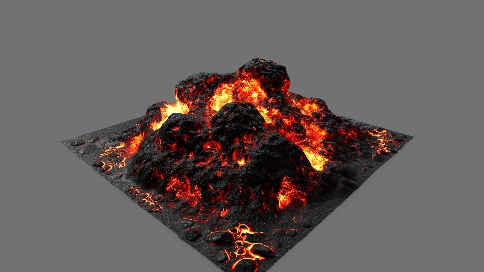 lava rock Low-poly 3D model_6