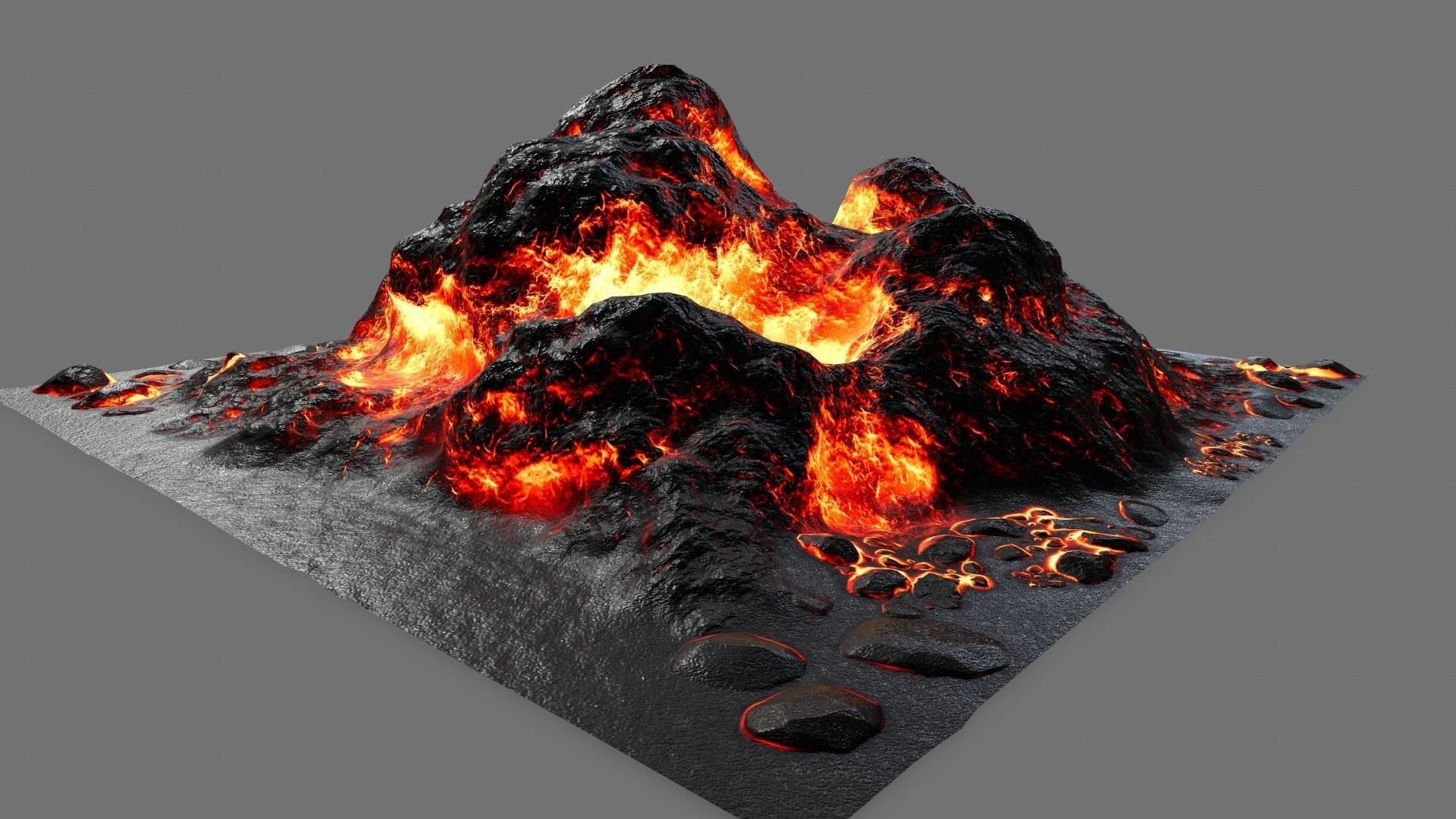 lava rock Low-poly 3D model_16