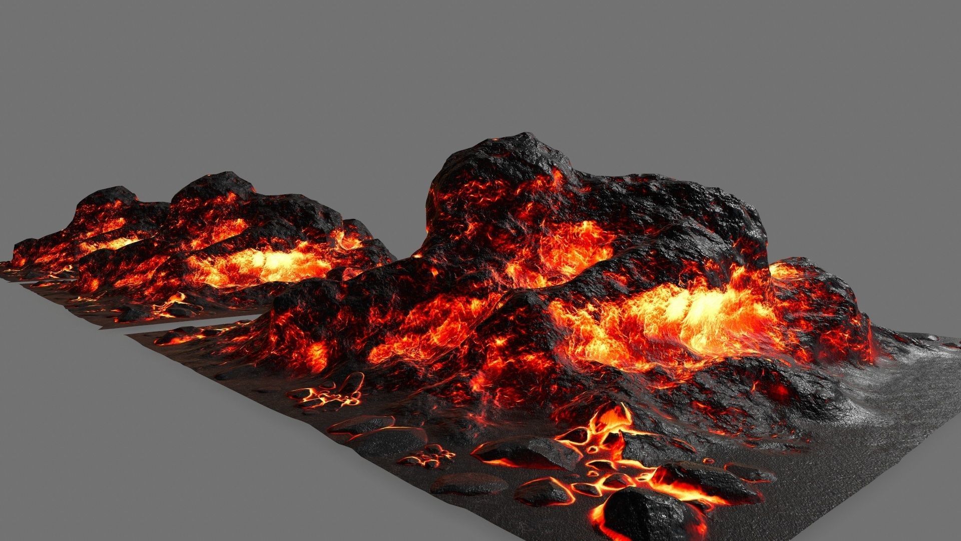 lava rock Low-poly 3D model_3