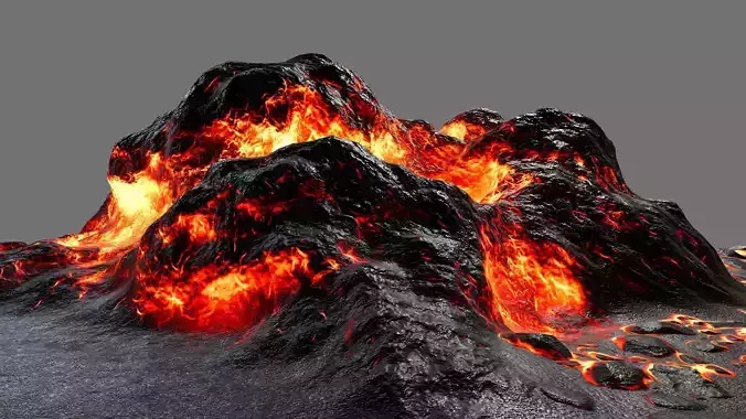 lava rock Low-poly 3D model