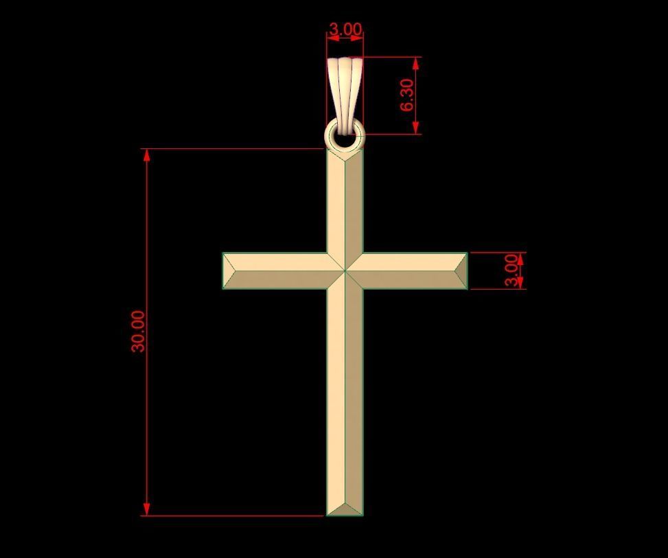 Cross Necklace 09 3D print model_5