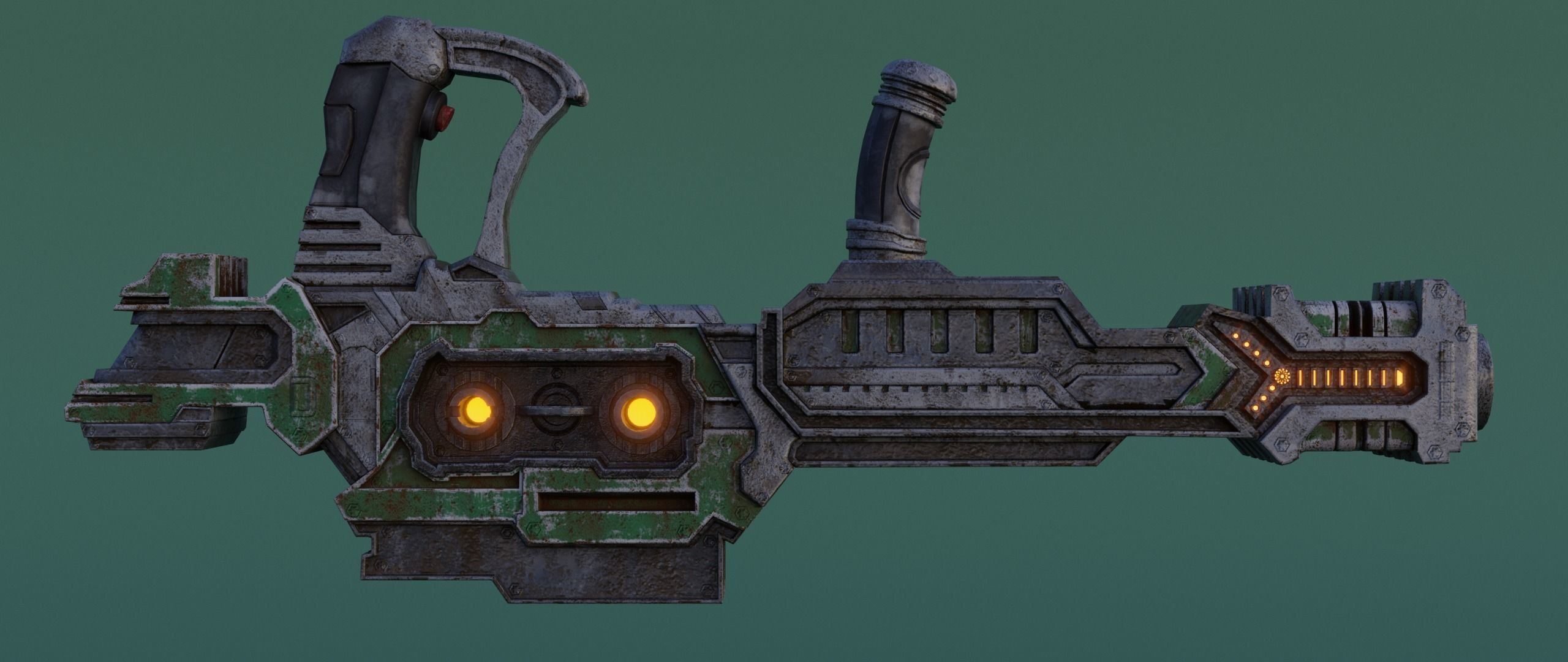 Sci-fi Heavy Blaster Low-poly 3D model_17