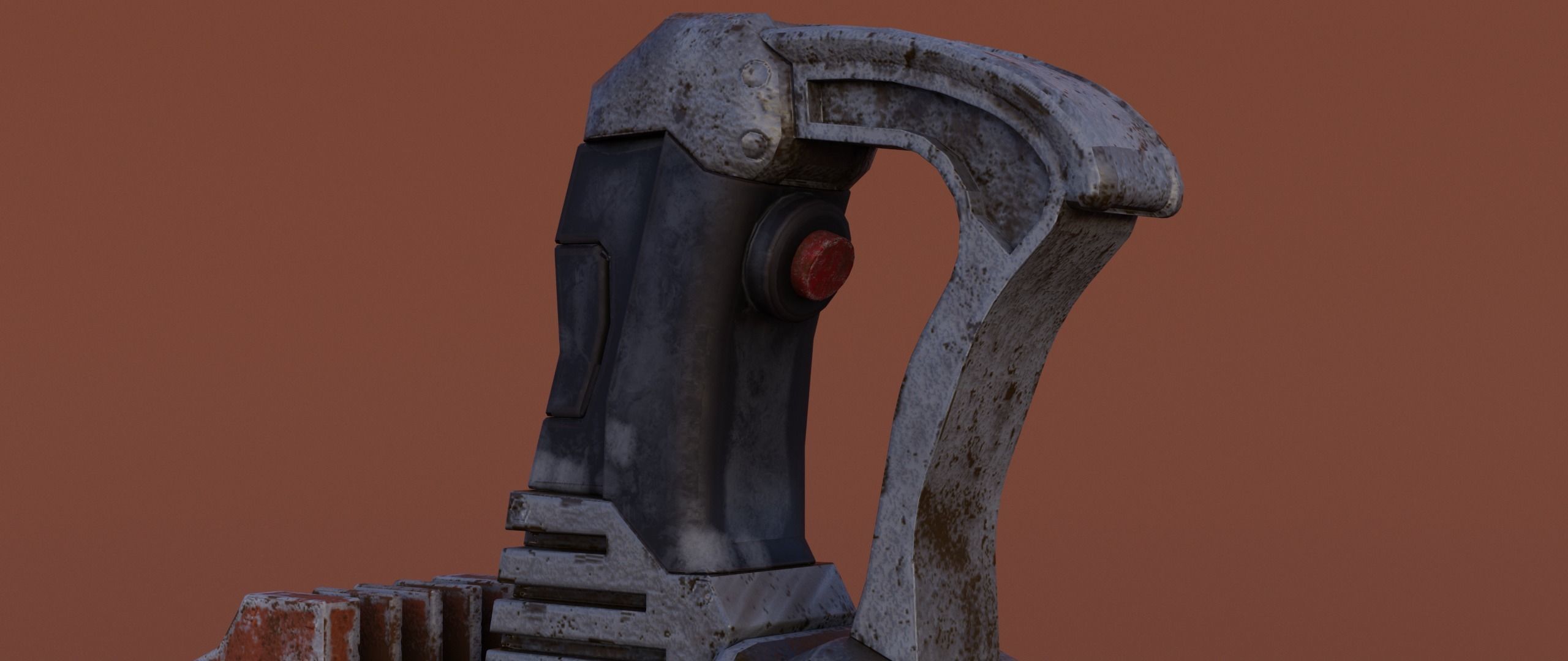 Sci-fi Heavy Blaster Low-poly 3D model_6