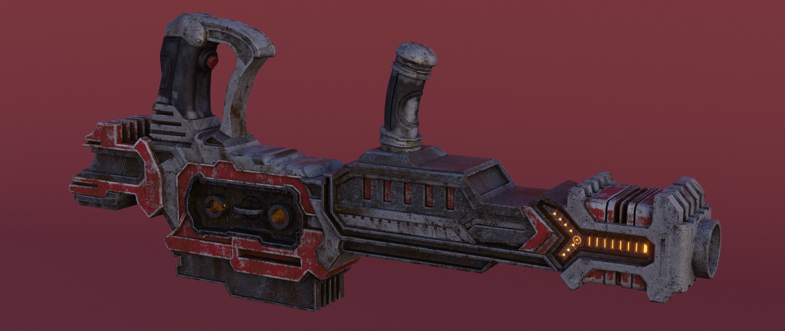 Sci-fi Heavy Blaster Low-poly 3D model_10