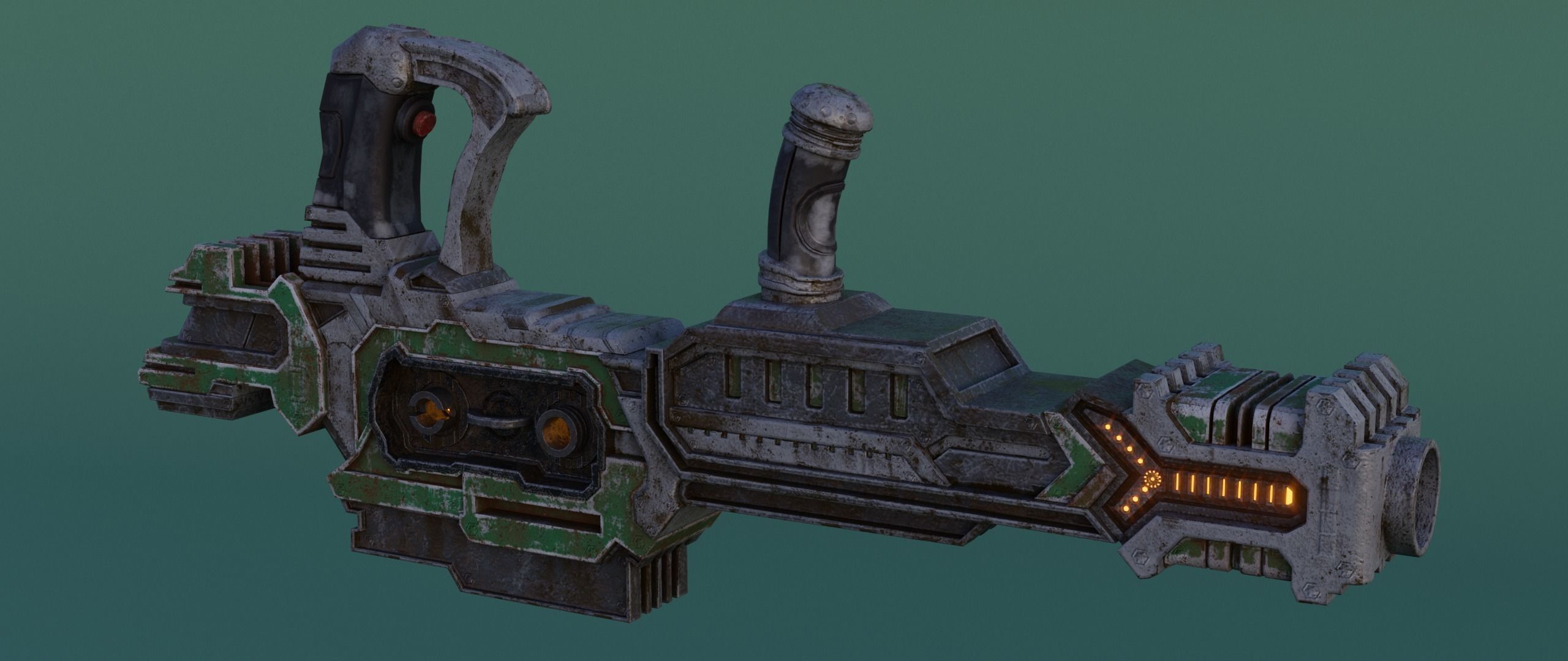 Sci-fi Heavy Blaster Low-poly 3D model_18