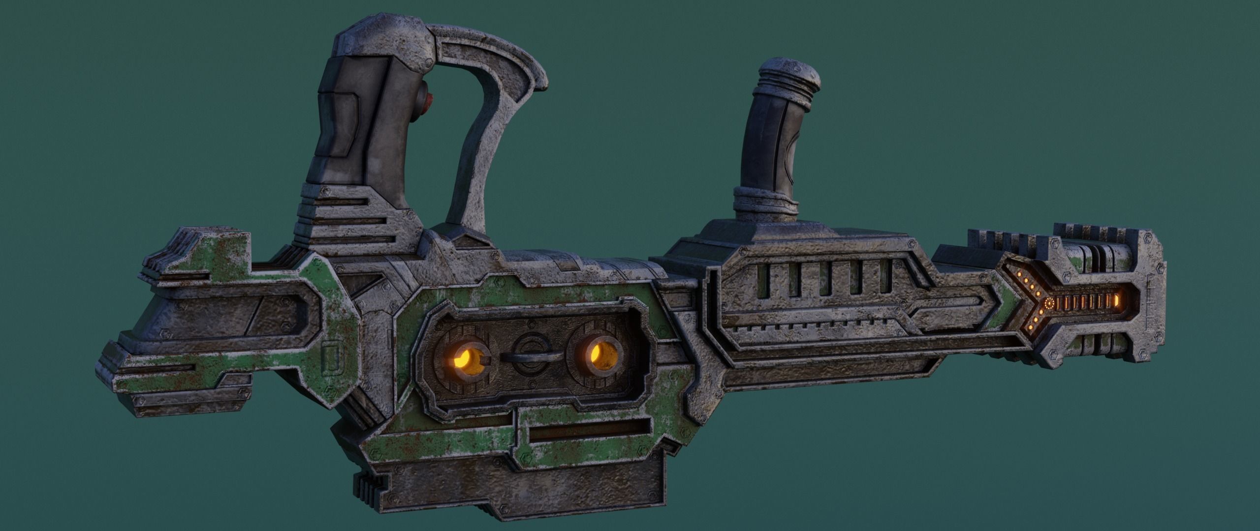 Sci-fi Heavy Blaster Low-poly 3D model_19