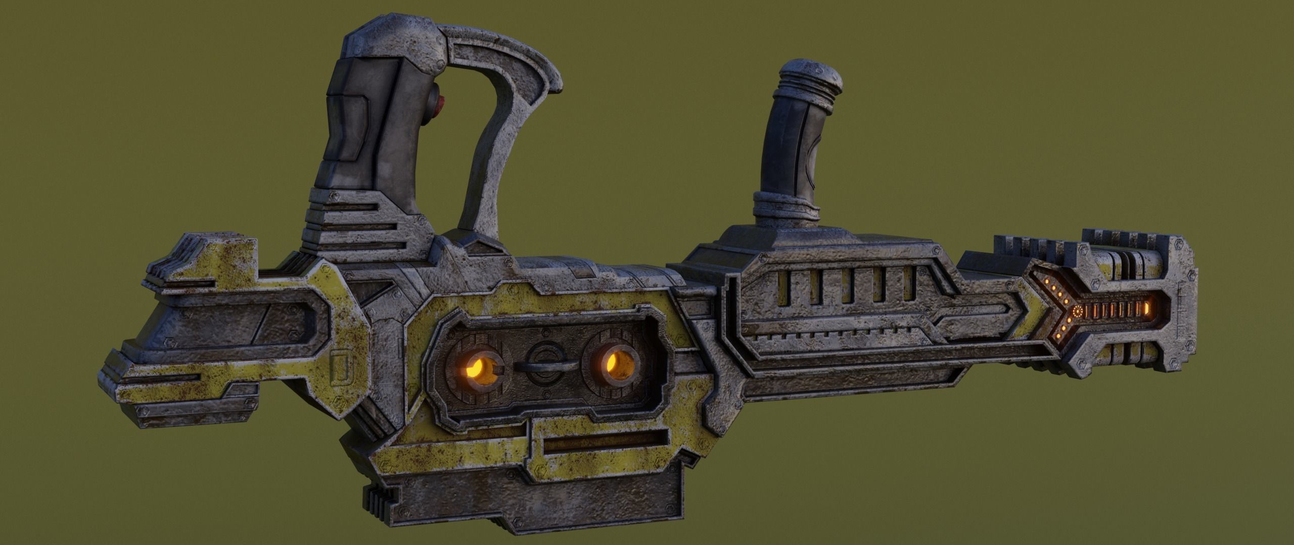 Sci-fi Heavy Blaster Low-poly 3D model_15