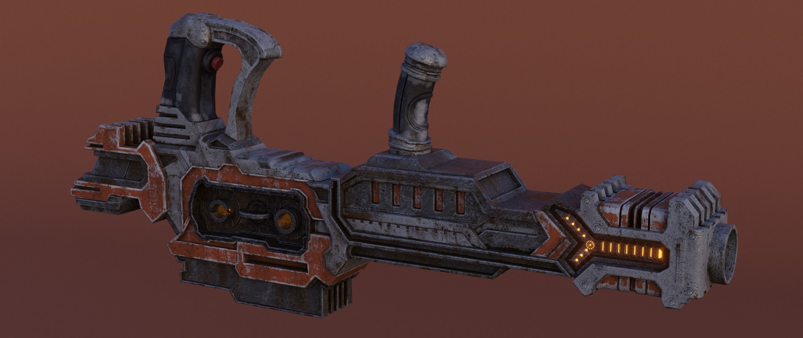 Sci-fi Heavy Blaster Low-poly 3D model_2