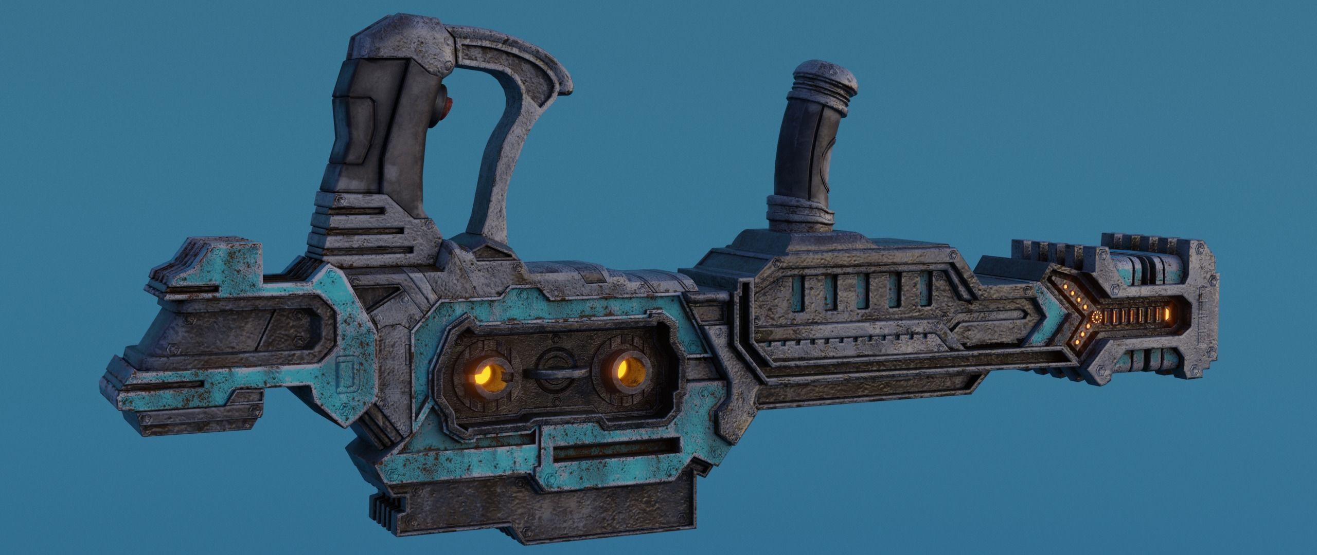 Sci-fi Heavy Blaster Low-poly 3D model_23