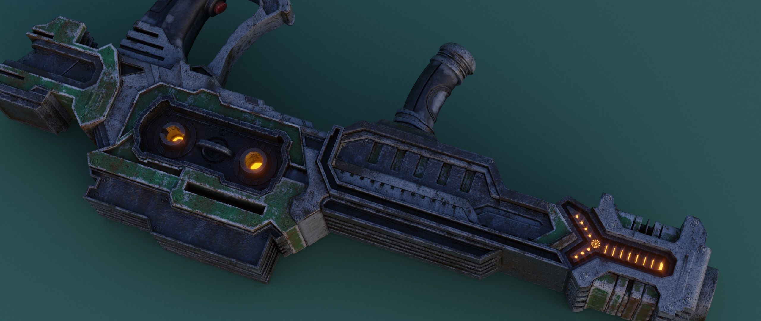 Sci-fi Heavy Blaster Low-poly 3D model_20