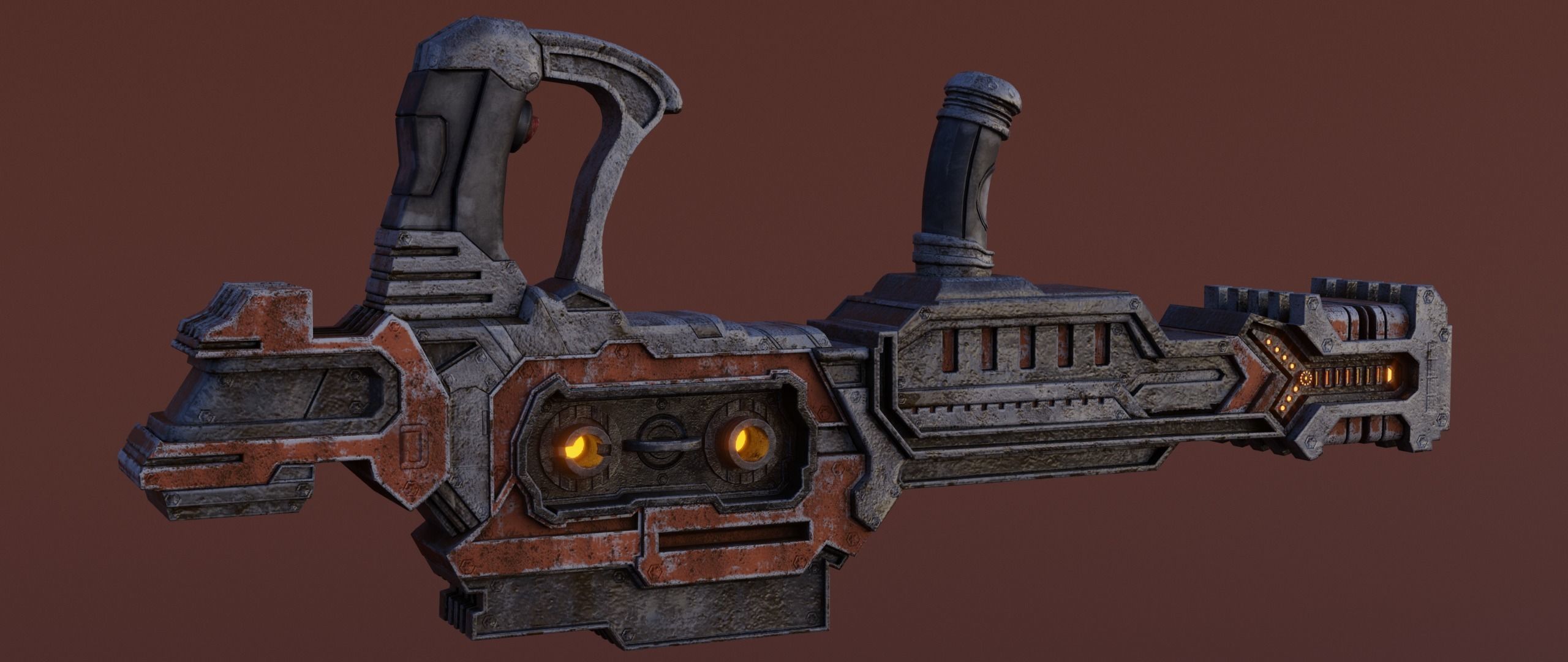 Sci-fi Heavy Blaster Low-poly 3D model_3