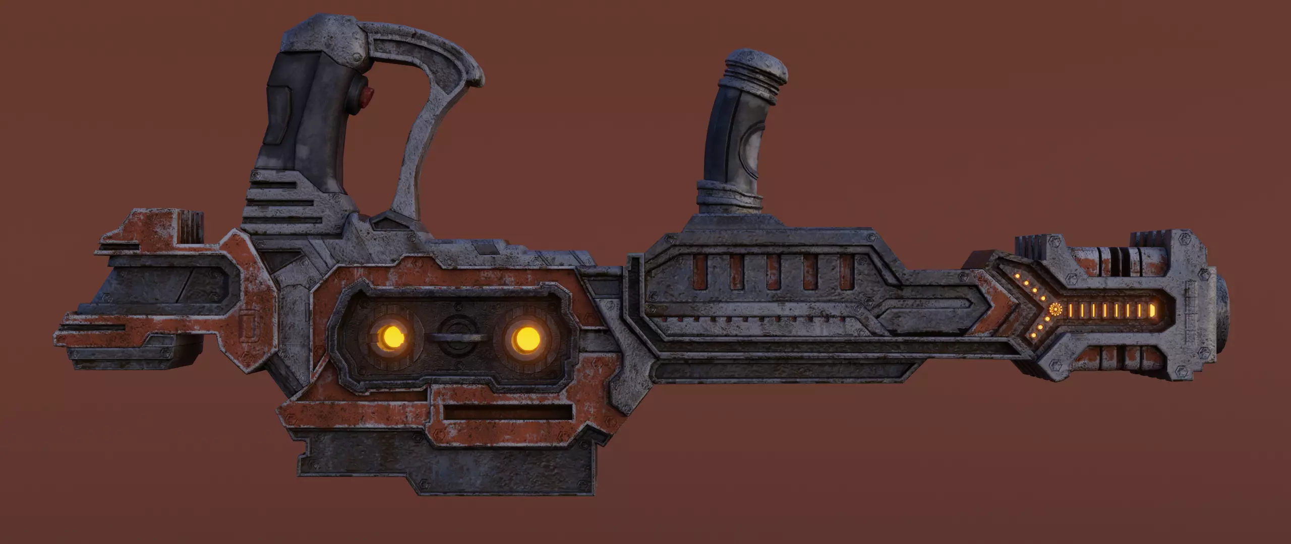 Sci-fi Heavy Blaster Low-poly 3D model_0