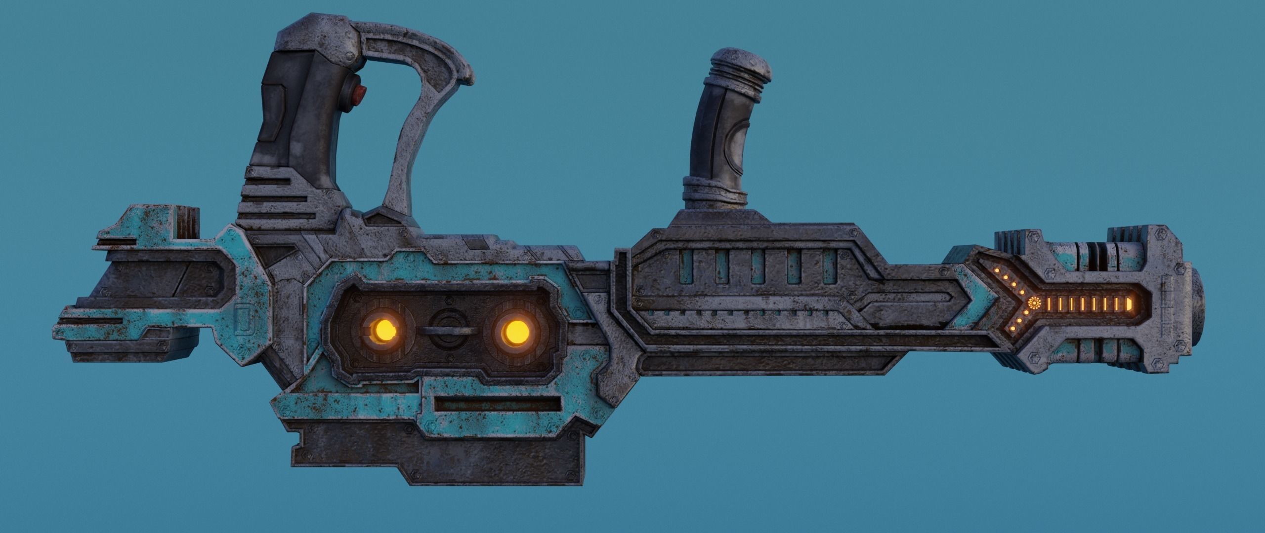 Sci-fi Heavy Blaster Low-poly 3D model_21