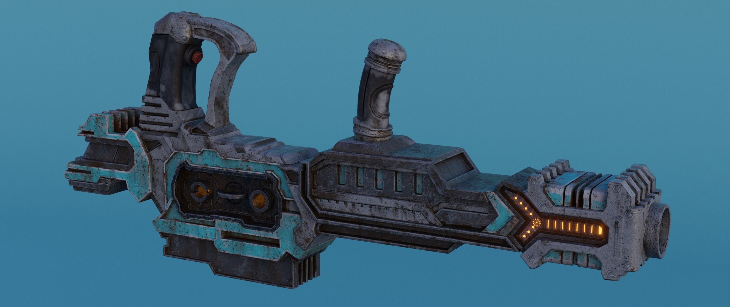 Sci-fi Heavy Blaster Low-poly 3D model_22