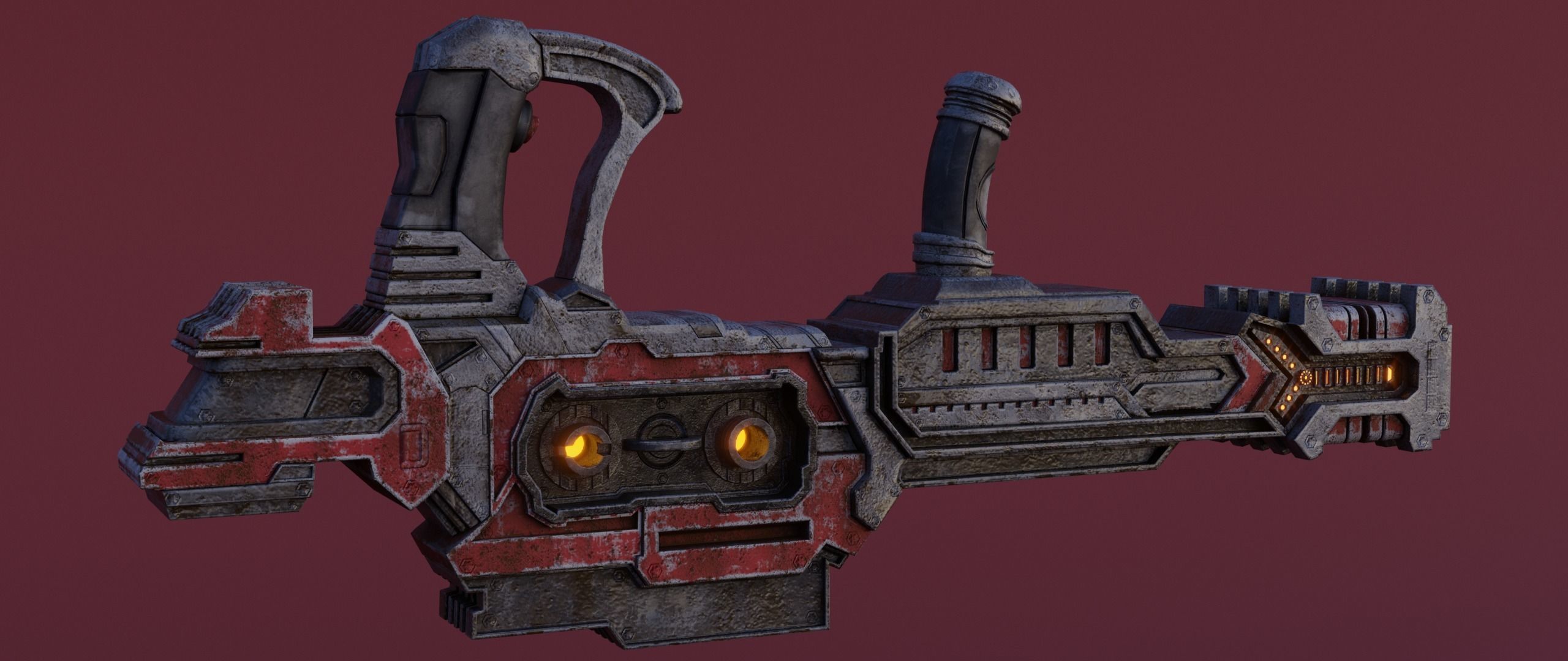 Sci-fi Heavy Blaster Low-poly 3D model_11