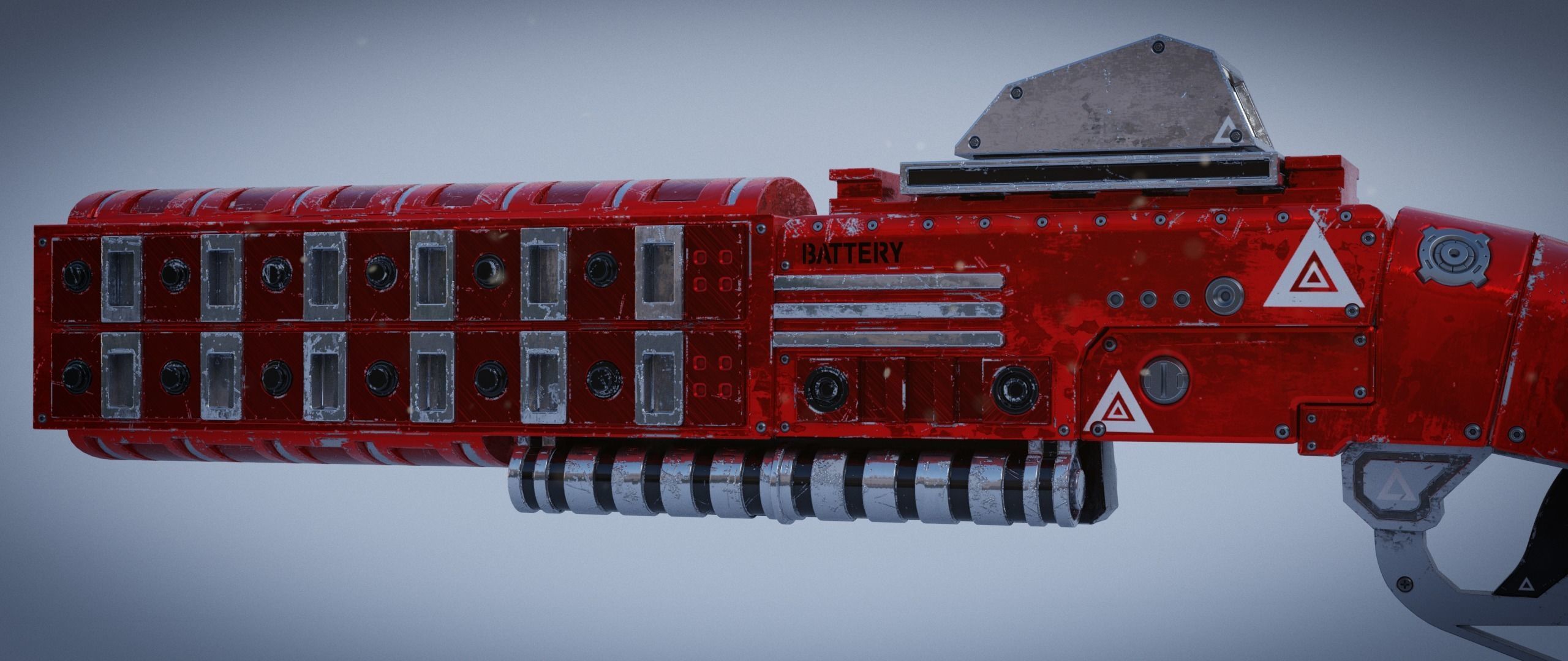 Peacekeeper futuristic gun Low-poly 3D model_10