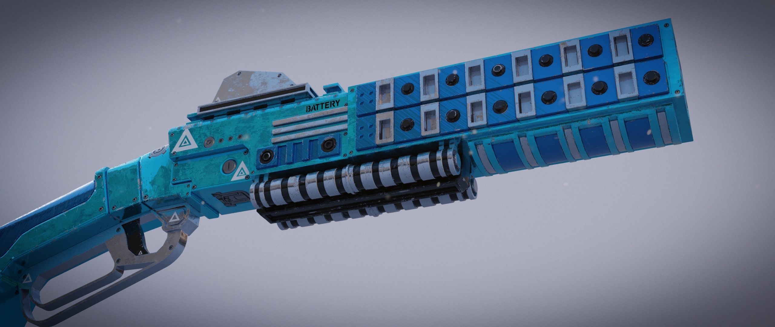 Peacekeeper futuristic gun Low-poly 3D model_4