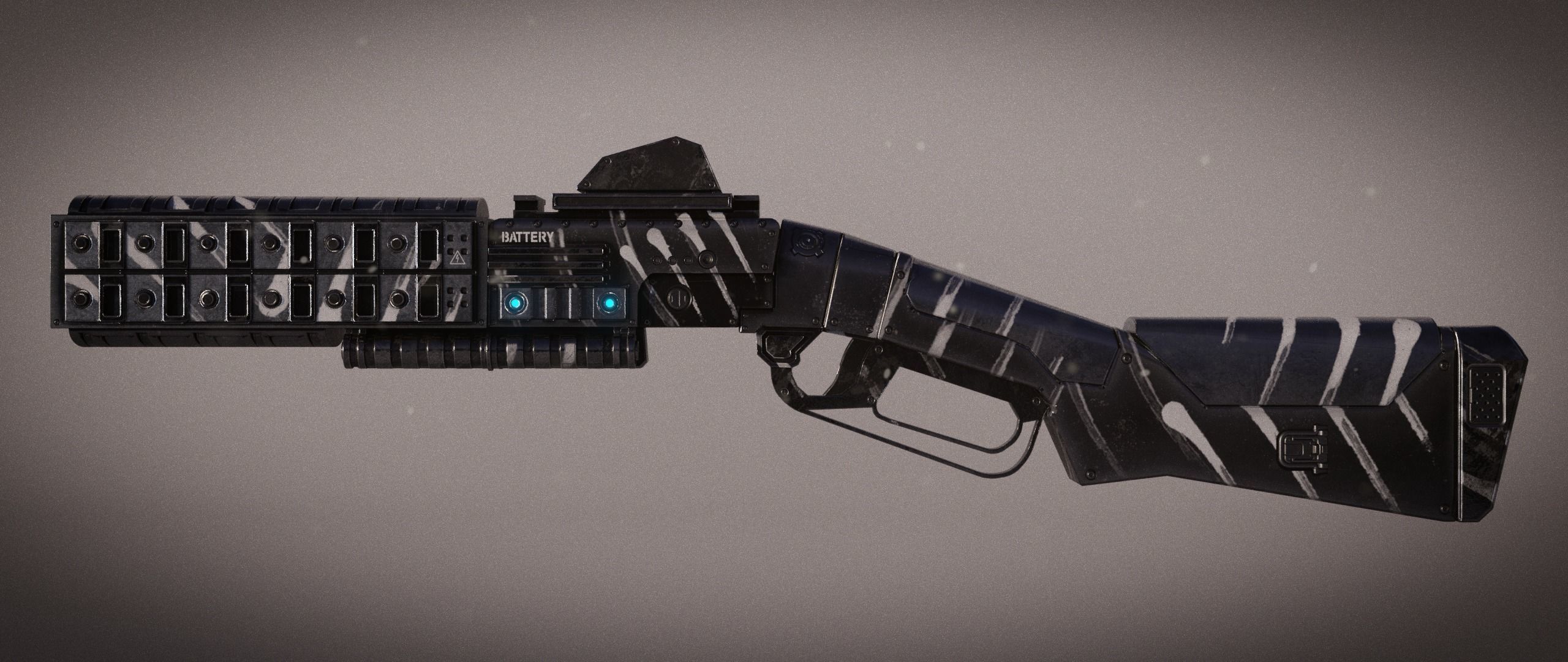 Peacekeeper futuristic gun Low-poly 3D model_28